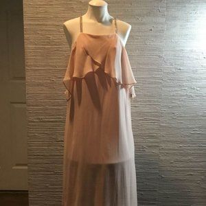 Pink crepe chiffon cocktail dress